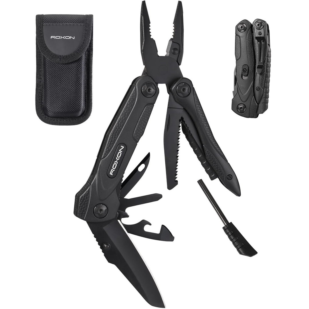 ROXON CM1349 Spark Multitool-Zange, 14-in-1 Multifunktionswerkzeuge, Klappzange, Mehrzweck-Outdoor-Ü