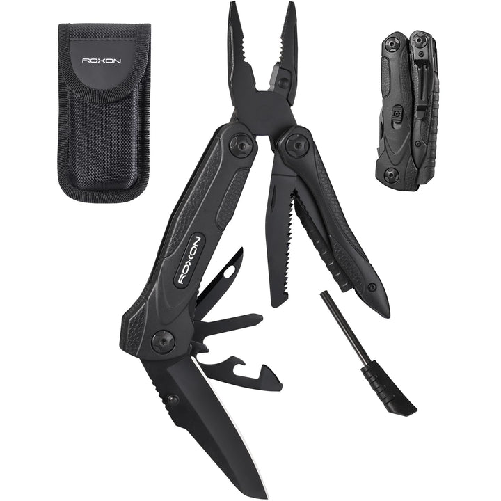 ROXON CM1349 Spark Multitool-Zange, 14-in-1 Multifunktionswerkzeuge, Klappzange, Mehrzweck-Outdoor-Ü