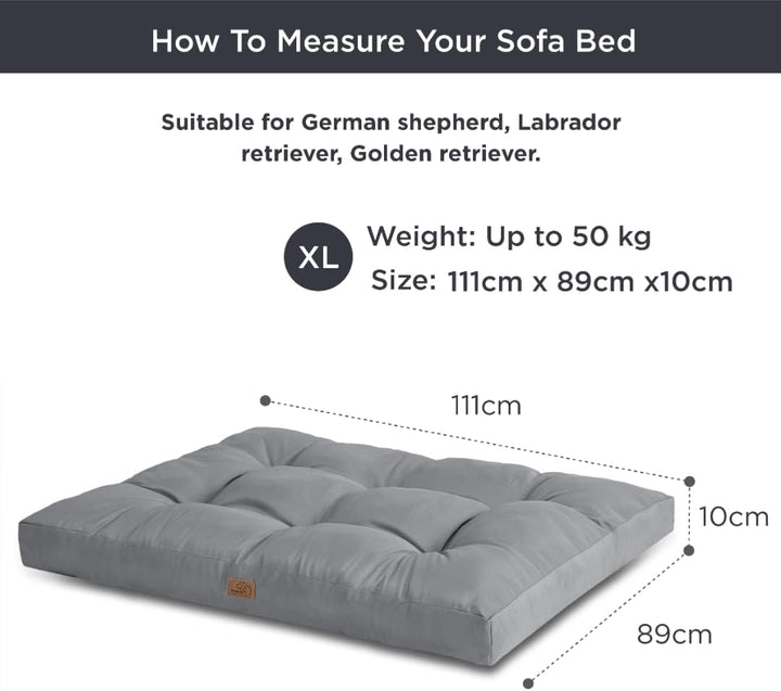 BEDSURE Hundekissen grosse Hunde waschbar - 111x89cm hundematratze wasserdicht XXL für grosse, mitte