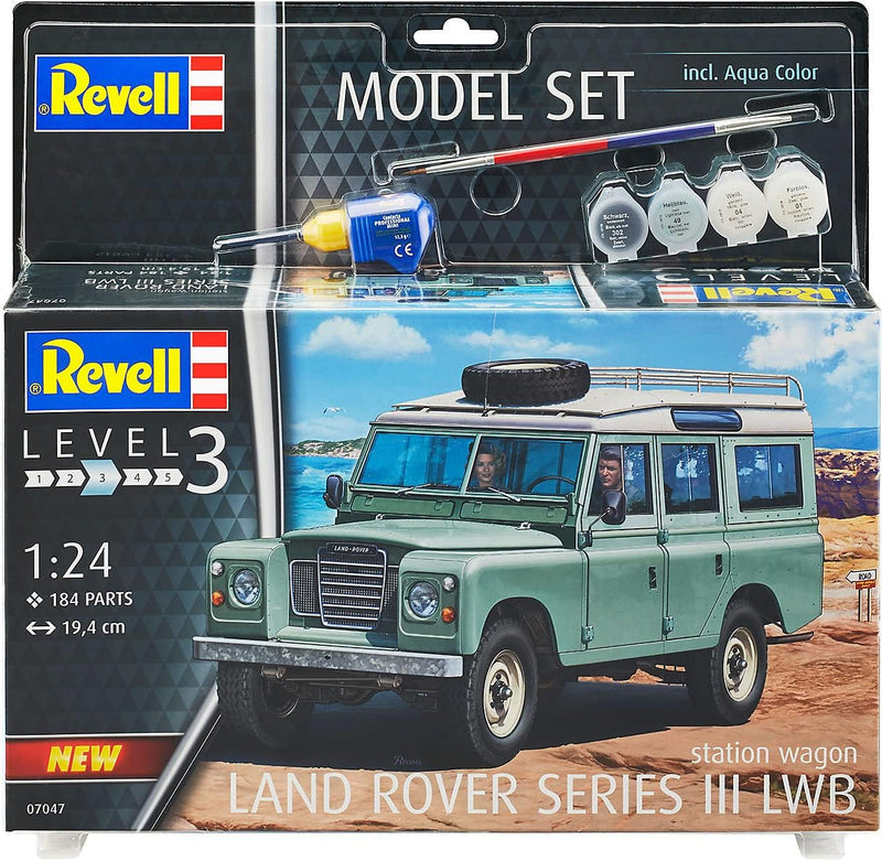 Revell 67047 Model Set Land Rover Series III Automodell Bausatz 1:24, 1/100, Unlackiert