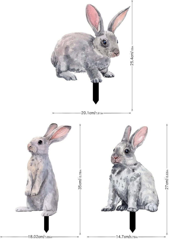 Gartenstecker Ostern Garten Hasen Deko Osterdeko für Draussen Frühling Modern Osterhase Aussen Oster