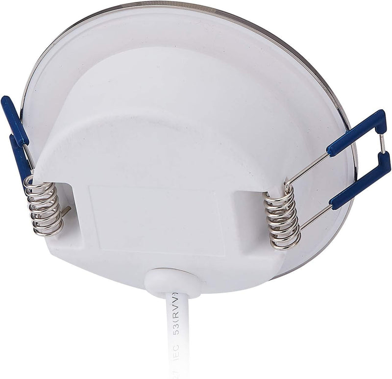 HCFEI LED Einbau-Strahler 5W Eisen-gebürstet IP44 230V Bad Feuchtraum Aussen 230V Spot 68 mm Einbau-