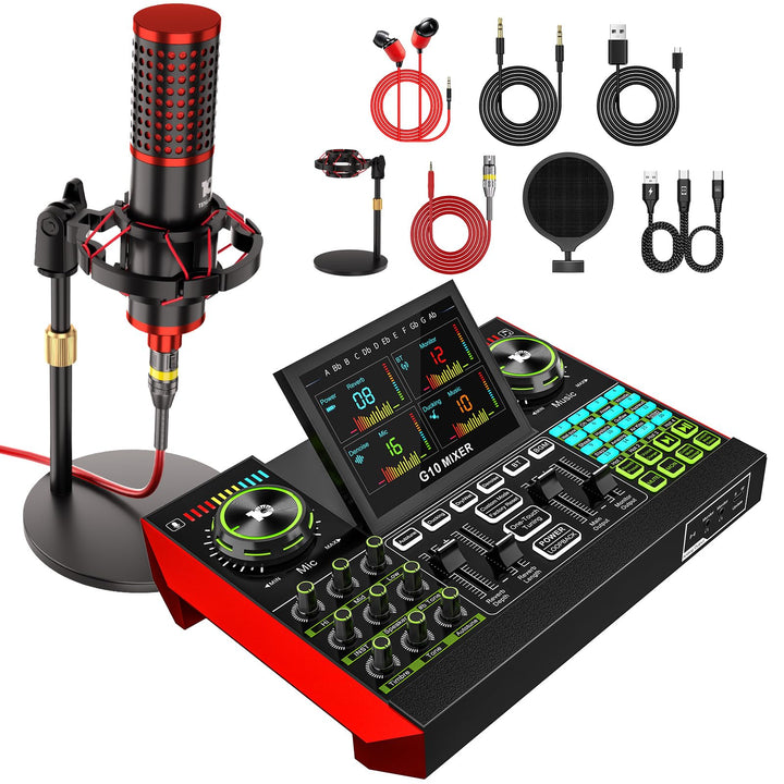 G10 Podcast Mikrofon Set mit 3,5mm Kondensatormikrofon P17