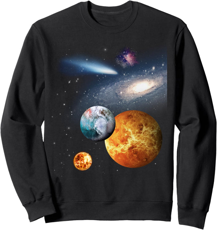 Weltraum Universum Motiv Galaxie Planeten Sonne Sonnensystem Sweatshirt