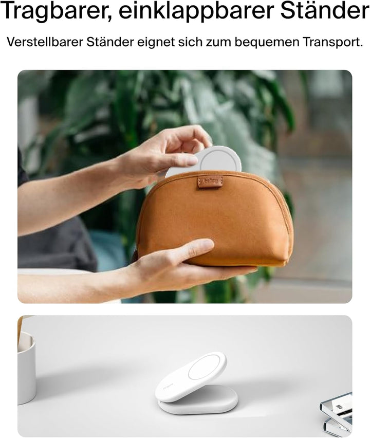 Belkin BoostCharge 2-in-1 magnetisches einklappbares Ladegerät Qi2, MagSafe-kompatibles 15 W, Schnel