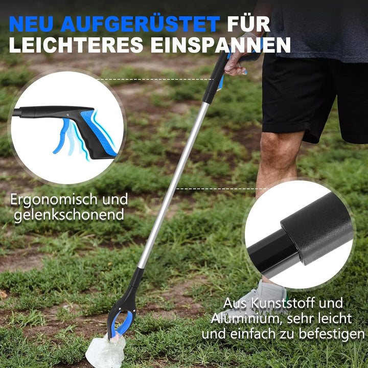 2 Stück 81 cm Greifer für Senioren - Greifzange Müllzange - Drehbar Müllgreifer - Greifer Kinder - V