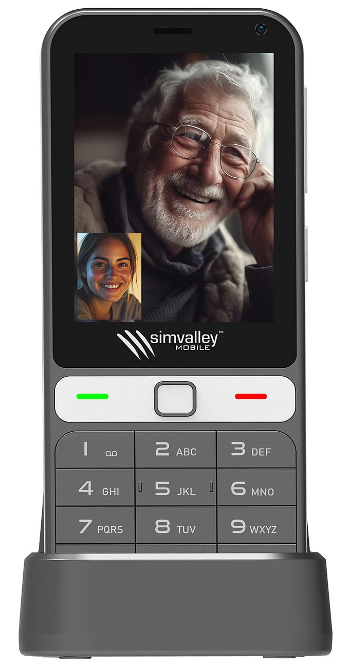 simvalley MOBILE 4G-Senioren-Handy, Touchdisplay, Whatsapp, SOS-Funktion, GPS, Android