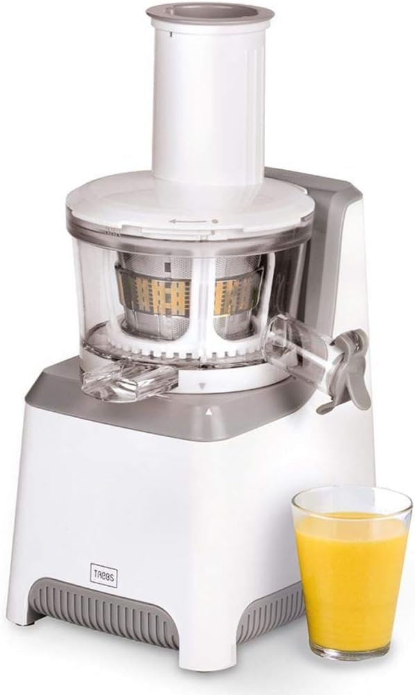 Trebs 99274 Elektrischer Langsam-Entsafter mit 2 Einsätzen für Saft und Sorbet, Fruchtpresse, 80 - 9