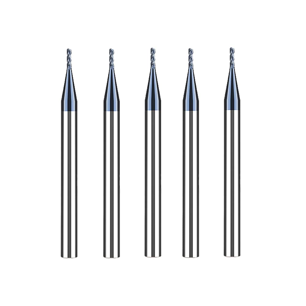 Hartmetall Schaftfräser 1mm, 4 Zähne/Schneiden, AlTiN Schwarz Beschichtung CNC Fräser, VHM Für Metal