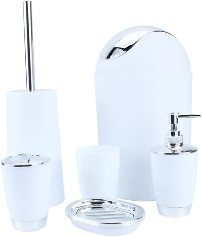 Ejoyous 6Pcs Badezimmer Set, Badezimmer Zubehör Set Lotionflaschen Zahnbürstenhalter Zahnbecher Seif