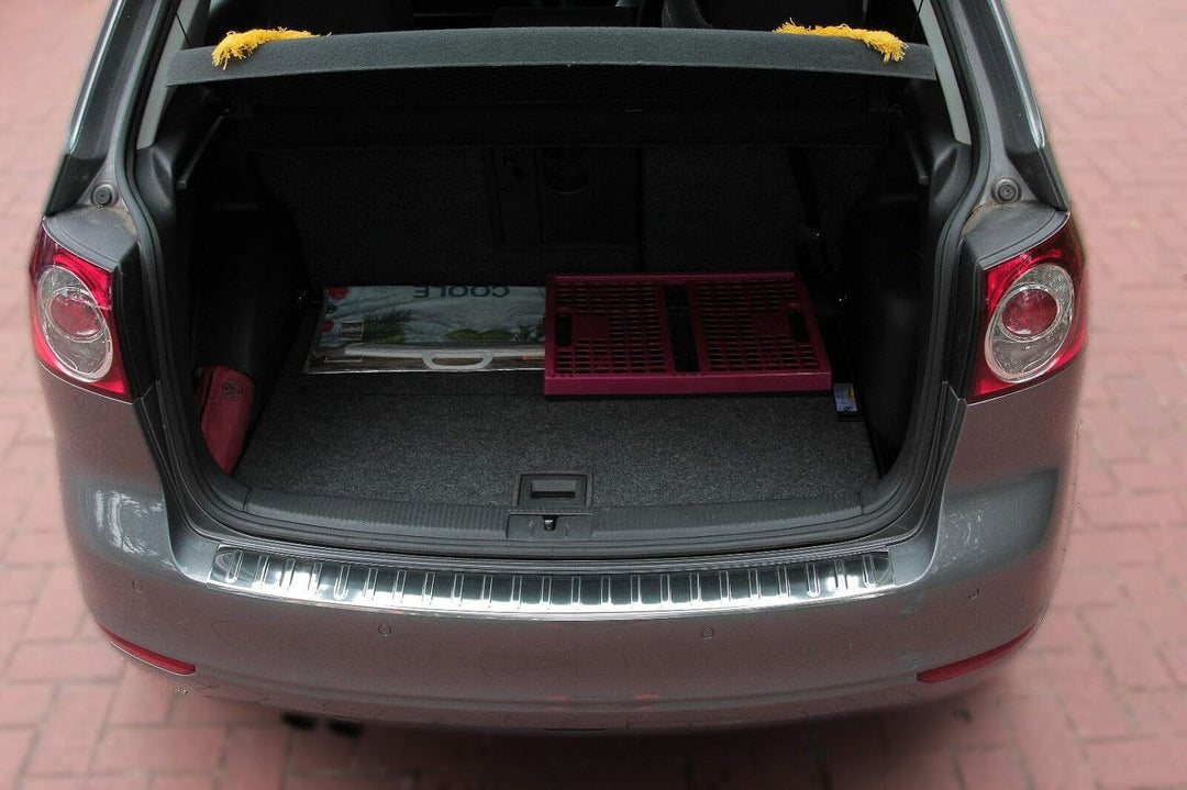 RECAMBO Ladekantenschutz Edelstahl kompatibel für VW Golf Plus 2008-2014, CROSSGOLF 2010-2014 - Hoch