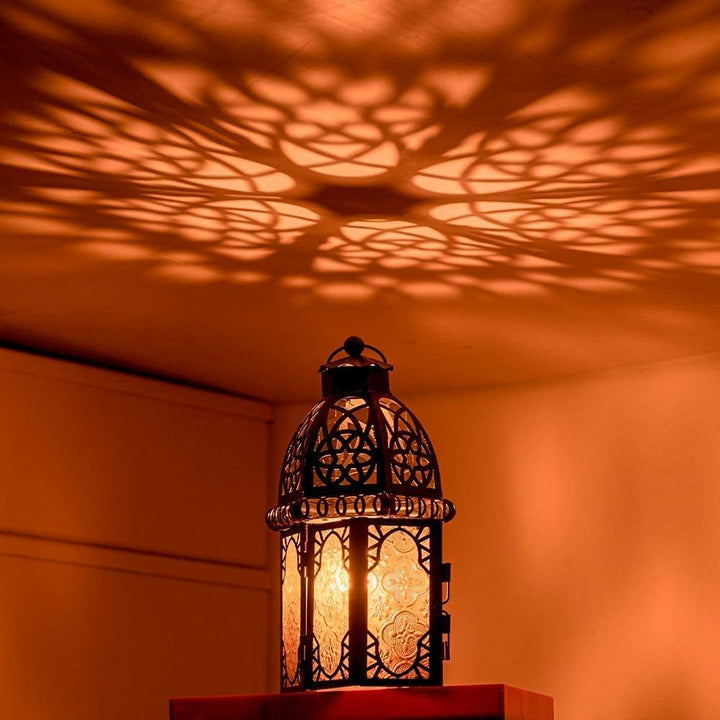 NEEDOMO Grosse dekorative Kerzenlaterne für Ramadan, 32.8 cm marokkanischer Stil, hängende Laternen,