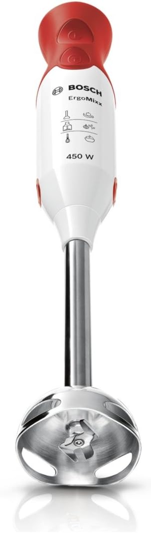 Bosch MSM64110 ergonomischer Stabmixer mit Edelstahl-Mixfuss QuattroBlade (450 W)