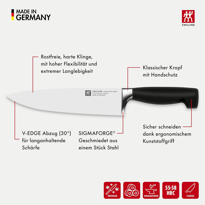 ZWILLING Selbstschärfender Messerblock, 7 teilig, schwarz, Vier Sterne Schwarz, Vier Sterne, Single,