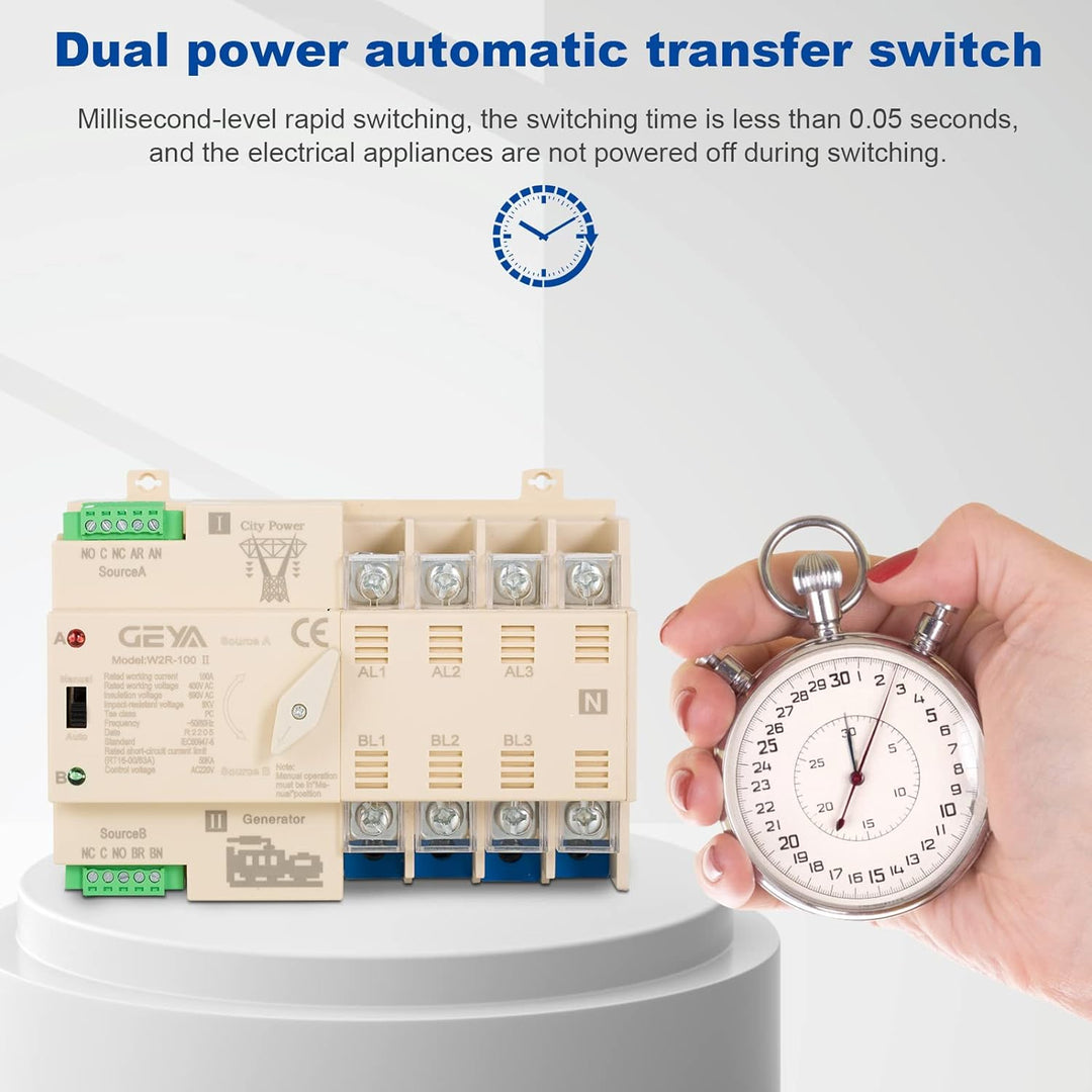 W2R Mini ATS, GEYA 2P/3P/4P Doppia Alimentazione Automatischer Transferschalter, Ununterbrochener El