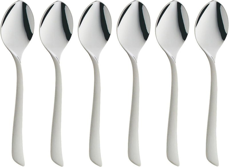 WMF Virginia Espressolöffel Set 6-teilig, 10,8 cm, Cromargan protect Edelstahl teilmattiert, kratzbe