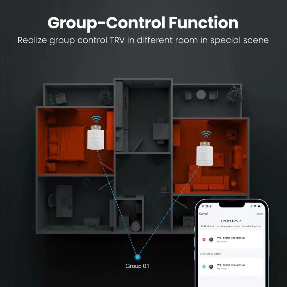 RKHK TR-M3Z-WIFI Temperaturregelventil WiFi-Add-on kompatibel mit Alexa, Siri und Google Assistant f
