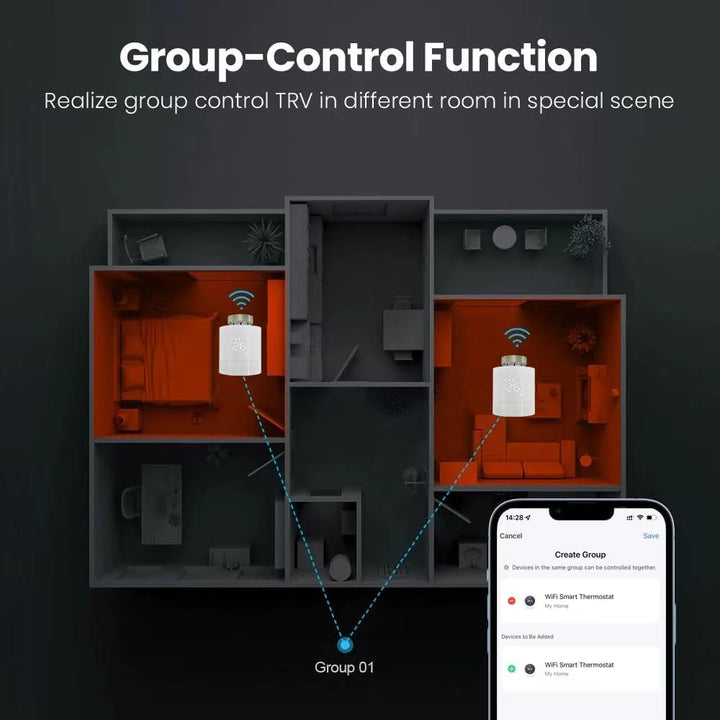 RKHK TR-M3Z-WIFI Temperaturregelventil WiFi-Add-on kompatibel mit Alexa, Siri und Google Assistant f