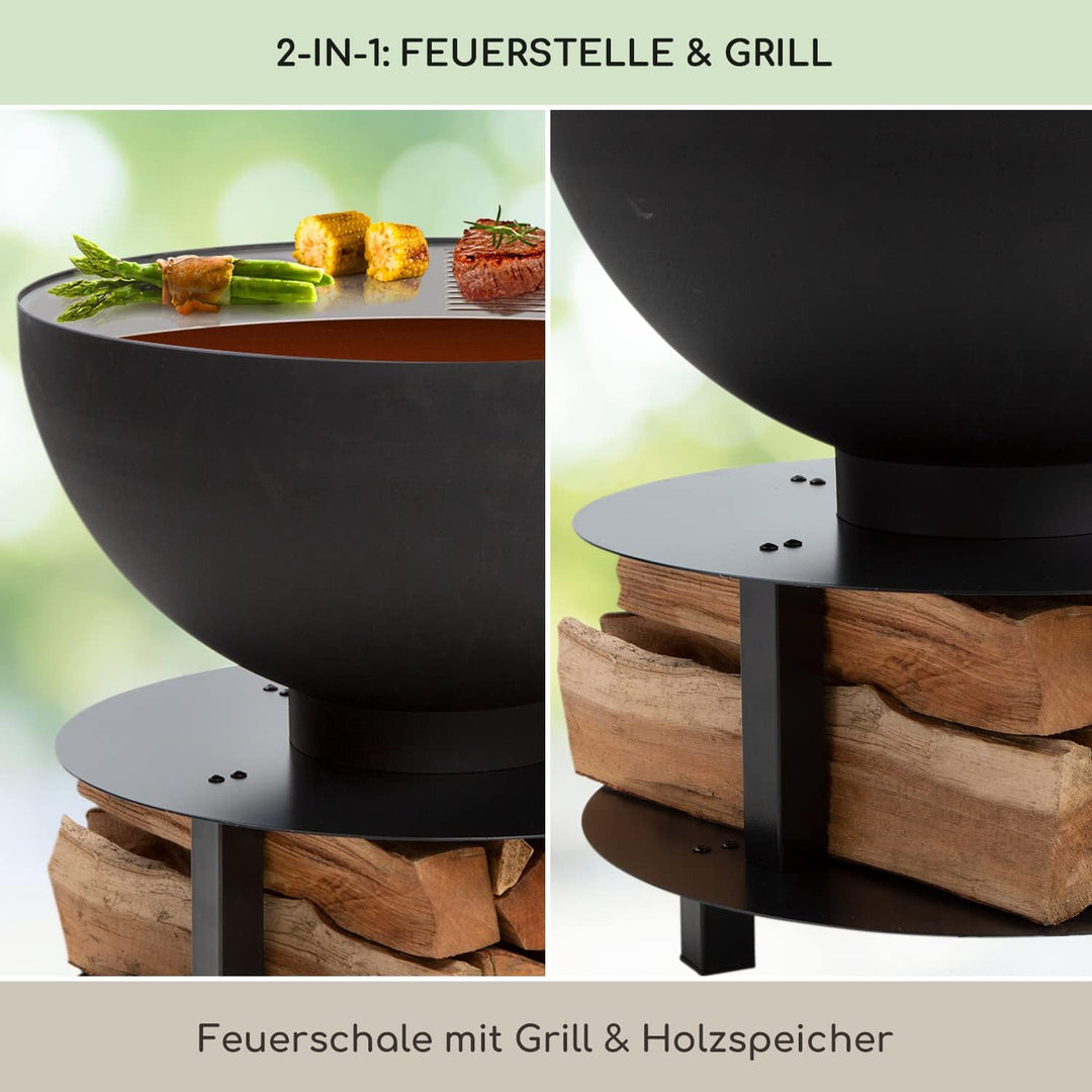 Blumfeldt Feuerschale, Tragbare Feuerschalen für den Garten, Outdoor Feuerstelle, Feuerschalen mit G