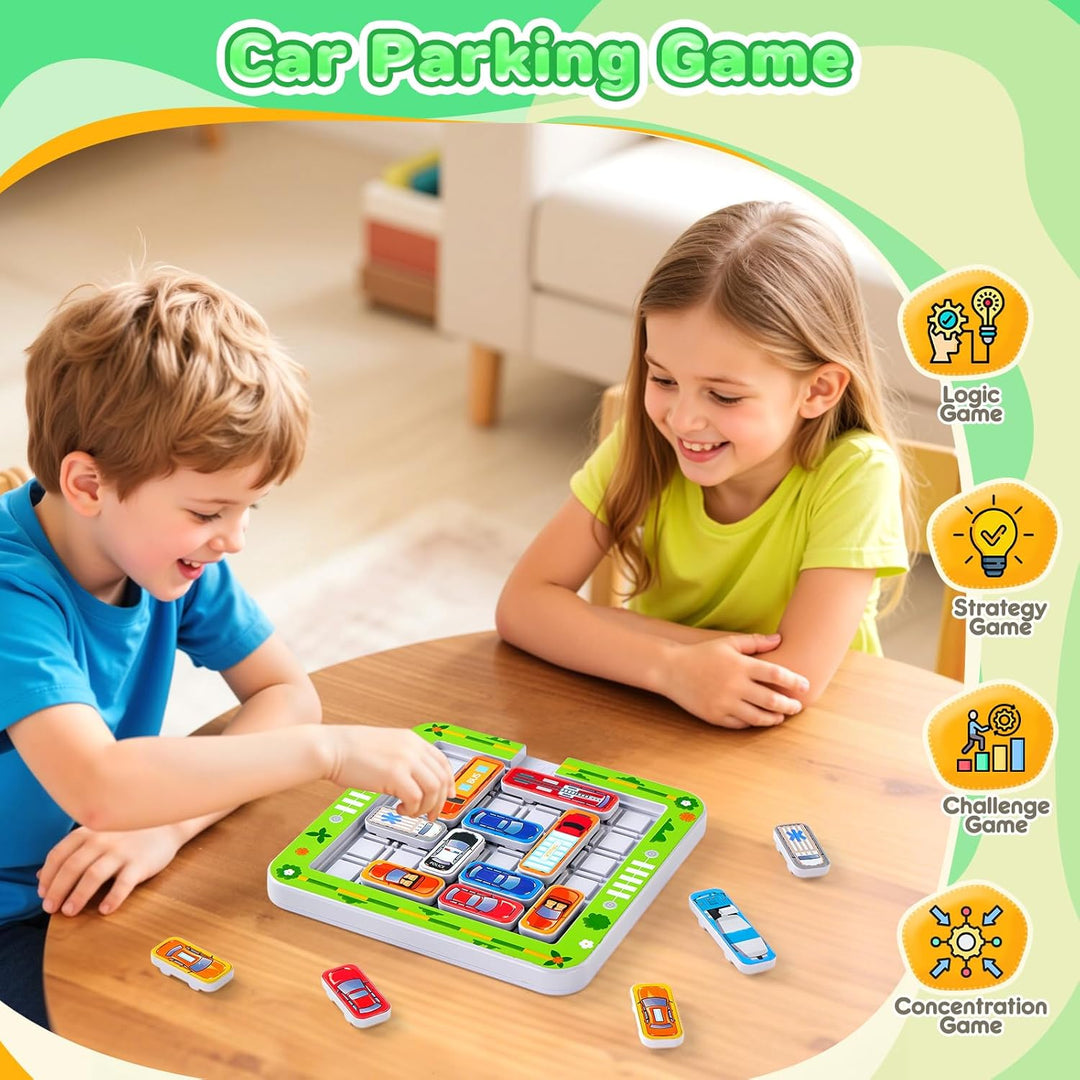 Parkspiele, Brettspiele ab 6 Jahre, Auto Spielzeug Stauspiel Logikspiel mit 360 Levels, Denken Logik