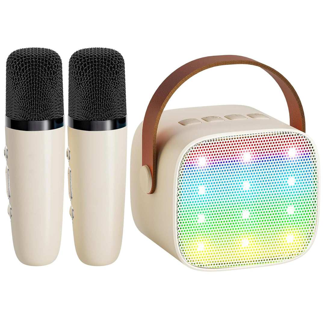 YLL Mini Kinder Karaoke Maschine mit 2 Mikrofon, Karaoke Geschenke für Mädchen Alter 3 4 5 6 7 8 9 1