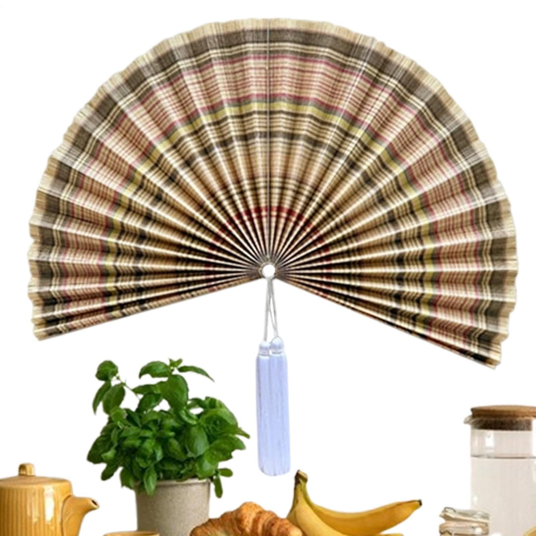 Generisch Wall Fan Decor - 100cm Foldable Hanging Ornament, Decorative Tassel Wall Fan, Elegant Room