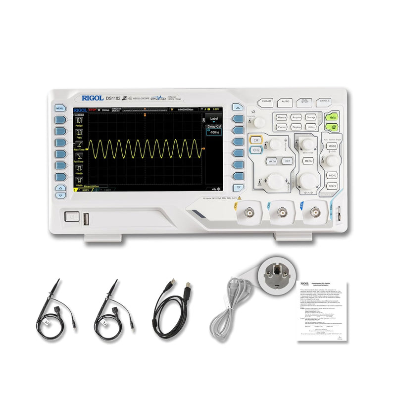 RIGOL DS1102Z-E Digitaloszilloskop, 2 Kanäle, 100MHz, 1Gsa/s, 24Mpts, 30000wfms/s, freie Trigger und