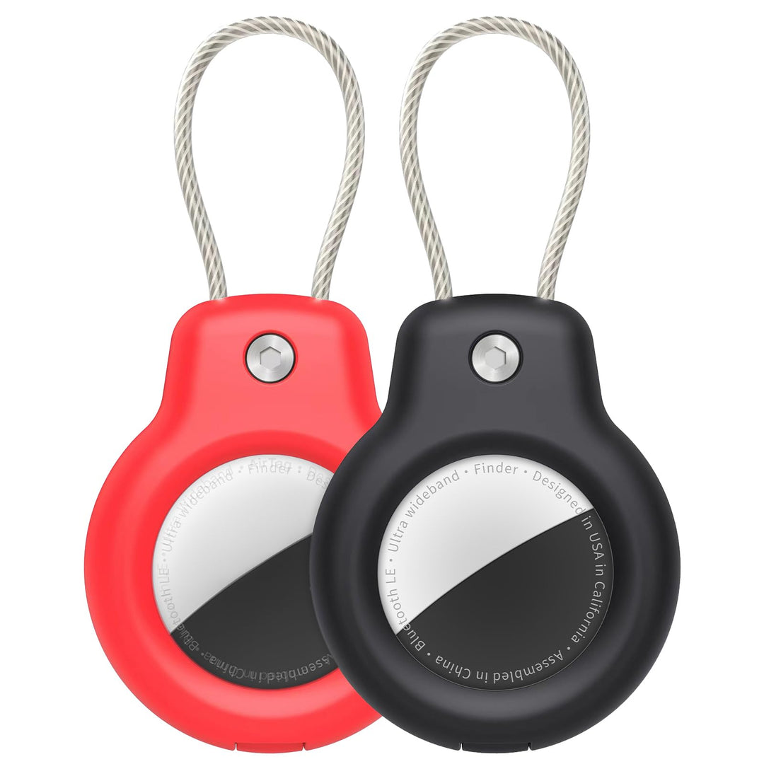 SPGUARD 2 Stück AirTag Hülle Kompatibel mit Apple AirTag Schlüsselanhänger, Air Tag Anhänger Secure
