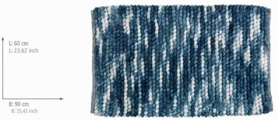 WENKO Badteppich Urdu Blau, Badematte, sicher, weich, fusselfrei 0 x 90 x 60 cm Blau, 0 x 90 x 60 cm