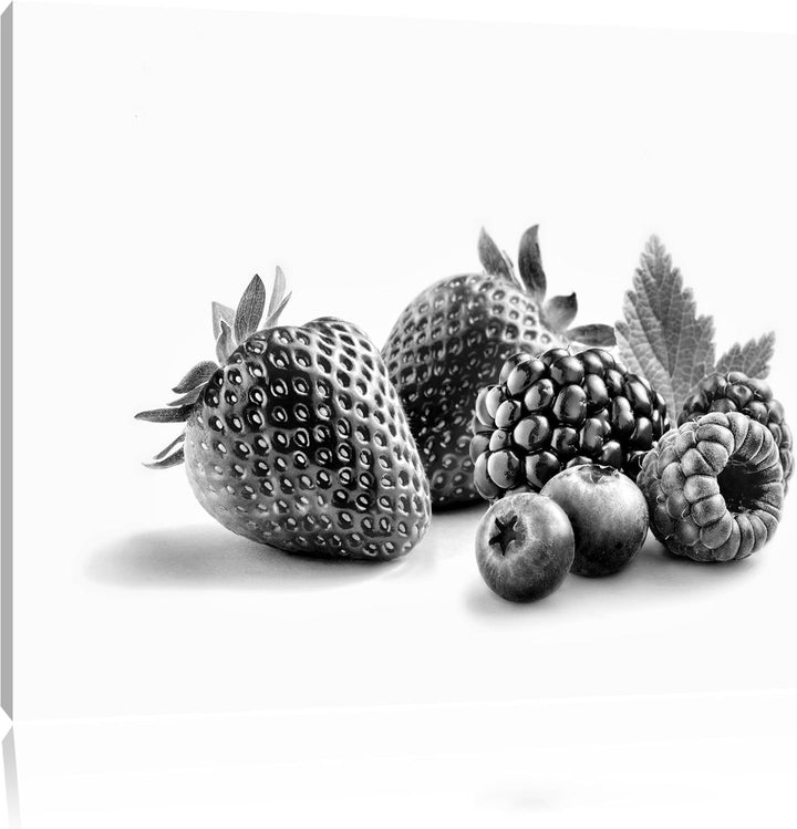 Monocrome, Frisches Obst, Format: 100x70 auf Leinwand, XXL riesige Bilder fertig gerahmt mit Keilrah