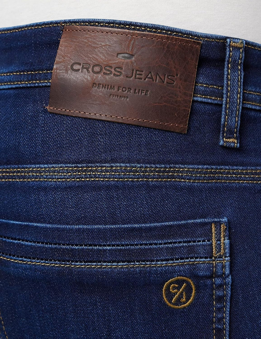 Cross Herren Jimi Jeans 33W / 32L Night Blue Crincle, 33W / 32L Night Blue Crincle