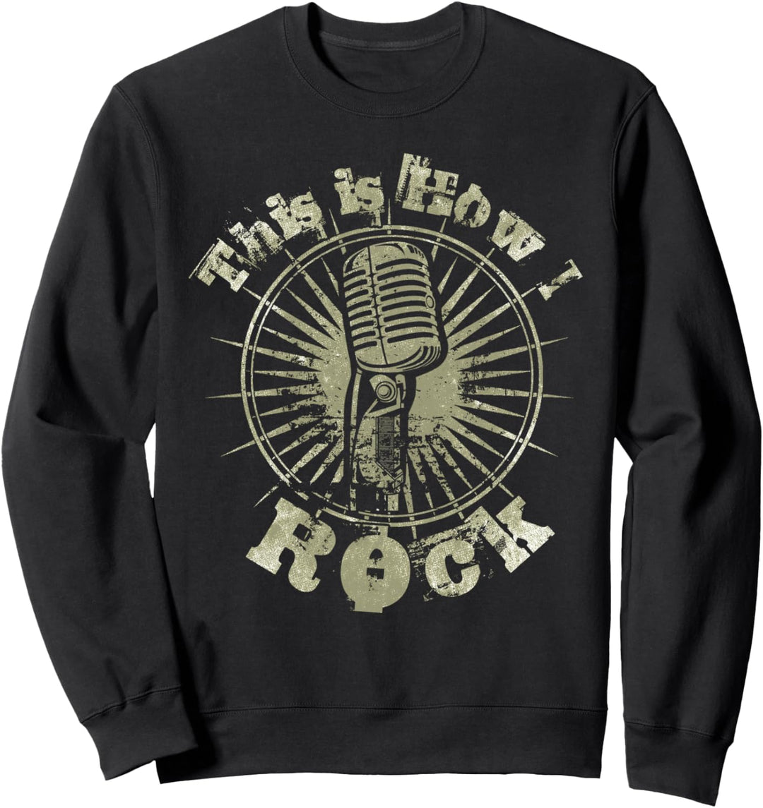 Rock Gitarren Spieler Rockmusik Vintage Rock and Roll Sweatshirt