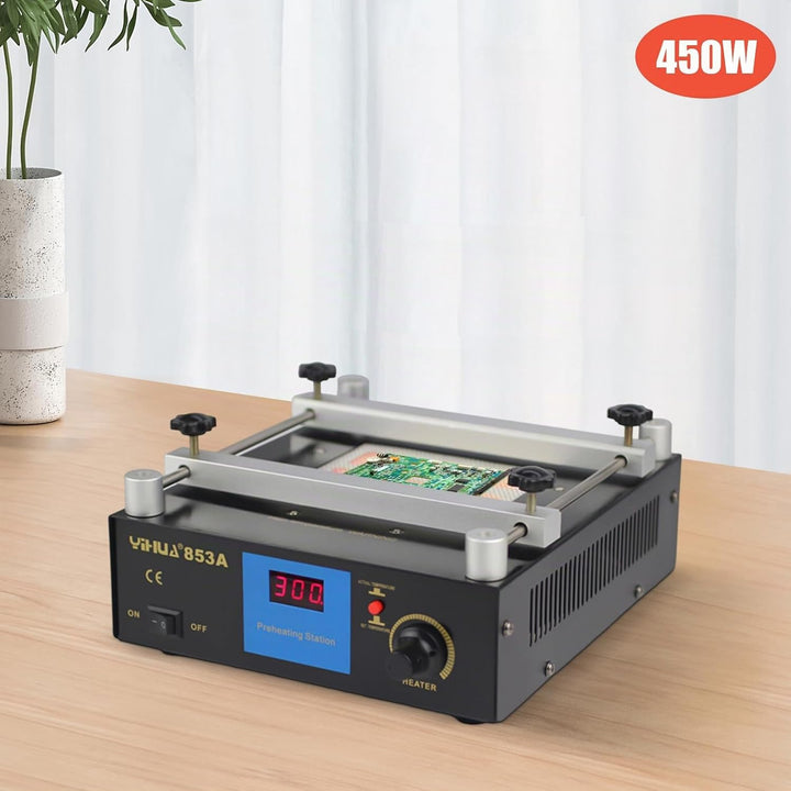 853A Aufwärmstation Heizplatte Vorheizen Antistatisch Rostfrei 450W 220V