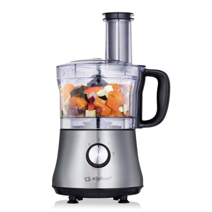 alpina 3-in-1 Küchenmaschine - 1L - 600W - Food Processor - 2 Geschwindigkeiten - Hacken, Schneiden
