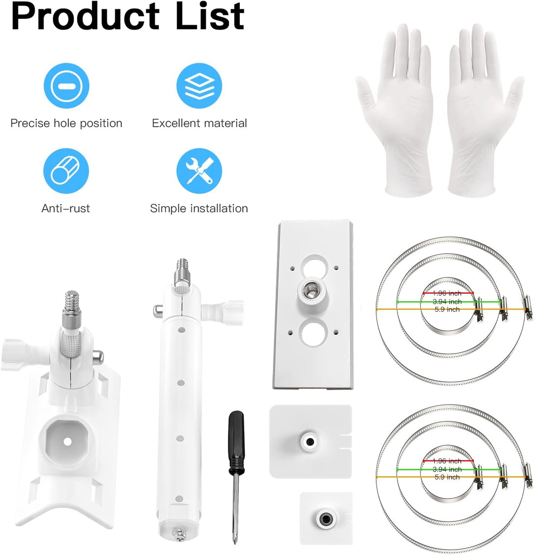 HOLACA 2-in-1-Mastenhalterung für Ring-Solarpanel, Spotlight Cam Akku und Stick Up Cam/Pro Akku Zube