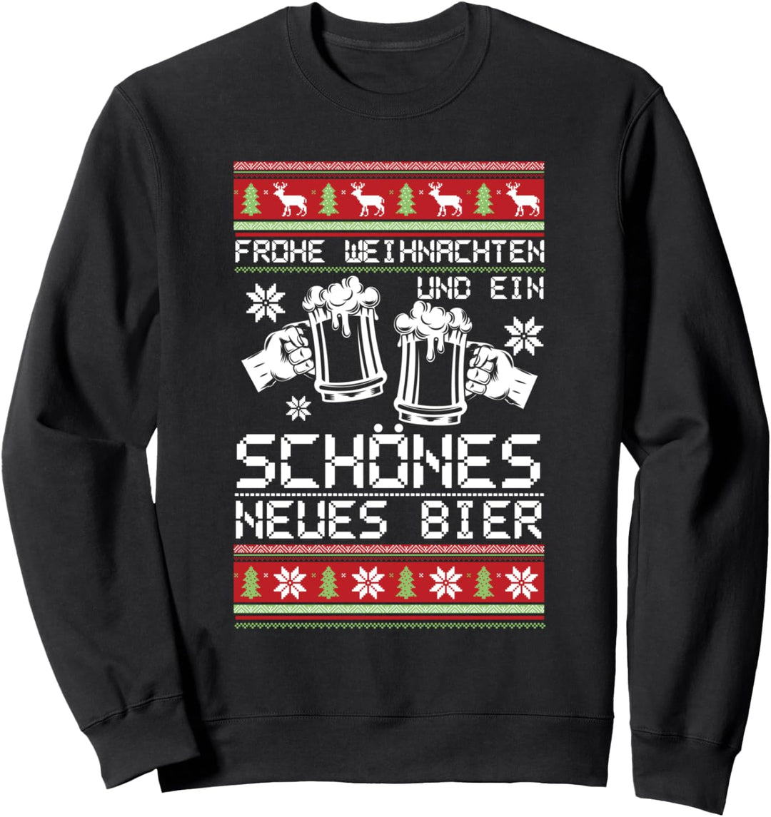 Bier Ugly Christmas Weihnachtsfeier Motiv Sweatshirt