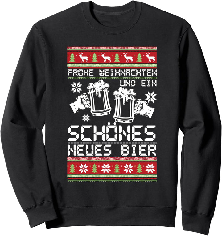 Bier Ugly Christmas Weihnachtsfeier Motiv Sweatshirt
