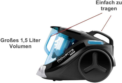 Rowenta beutelloser Staubsauger (sehr niedriger Stromverbrauch bei hoher Leistung 750 W, 1,5 L Staub