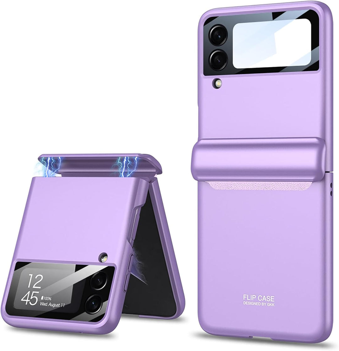 Hülle für Galaxy Z Flip 3 5G,Ultradünne Stossfeste Magnetisch Faltbare All-Inclusive-Telefonhülle fü
