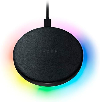 Razer Charging Pad Chroma – Kabelloses Schnellladegerät (10 W, Wireless Ladestation mit RGB-Beleucht