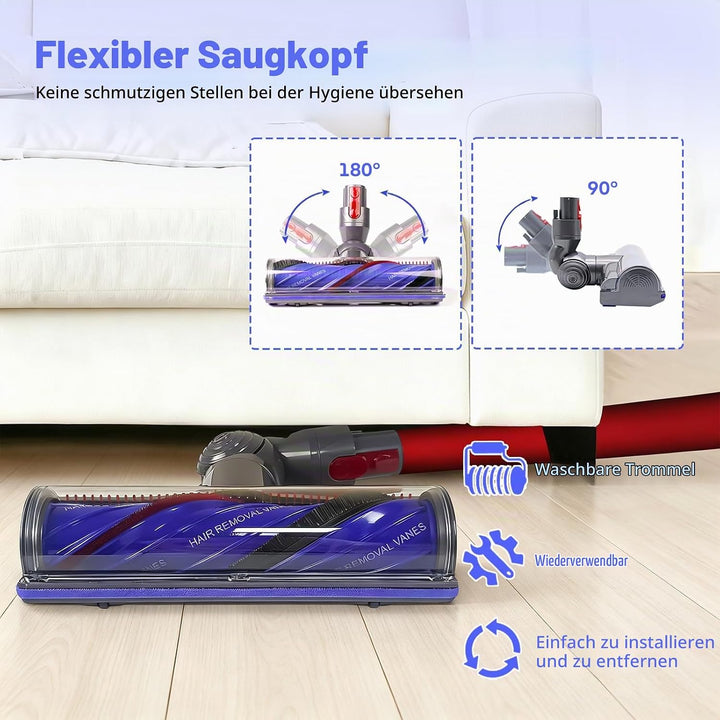 Verbesserter Anti-Tangle-Reinigungskopf Bürstenwalze für Dyson V7 V8 V10 V11 V15 Staubsaugerbürstenk