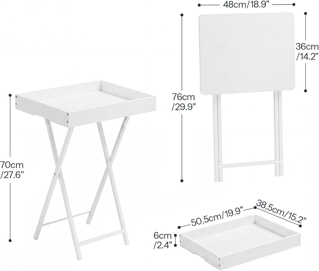 HOOBRO Beistelltisch, Klappbarer Nachttisch, Couchtisch, Faltbarer TV-Tablett zum Essen, Snack-Abend