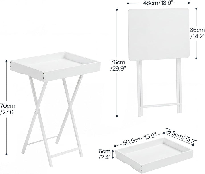 HOOBRO Beistelltisch, Klappbarer Nachttisch, Couchtisch, Faltbarer TV-Tablett zum Essen, Snack-Abend