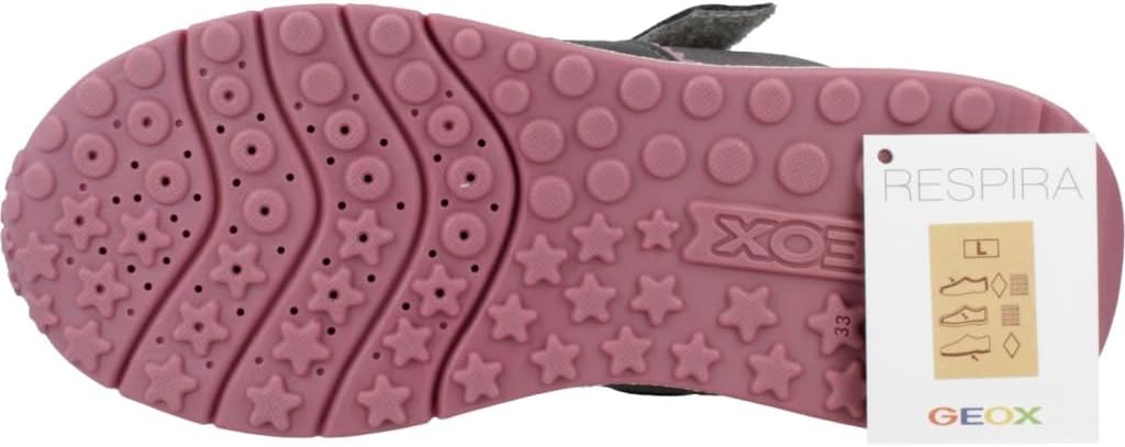 Geox Mädchen J Fastics Girl B Sneaker 24 EU Grey Old Rose, 24 EU Grey Old Rose
