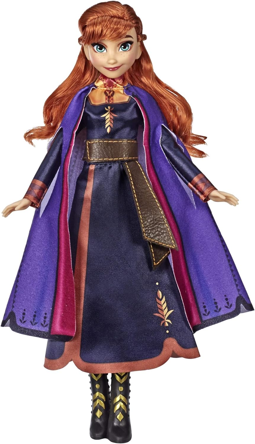 Hasbro Disney Frozen- Anna Cantante Elektronische Puppe mit Kleid, inspiriert von Film Frozen 2, meh