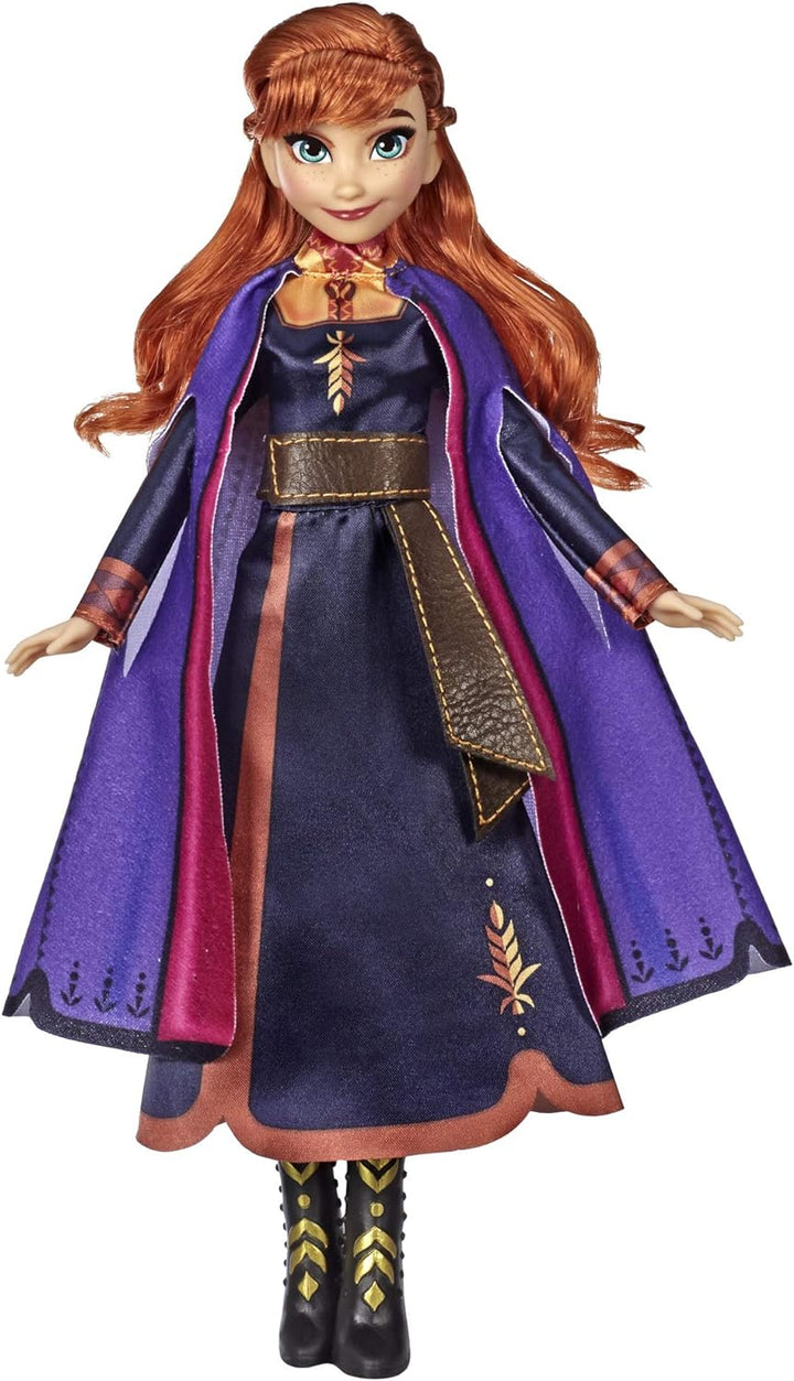 Hasbro Disney Frozen- Anna Cantante Elektronische Puppe mit Kleid, inspiriert von Film Frozen 2, meh