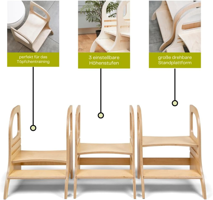 Ette Tete MIIMO • Höhenverstellbarer Tritthocker für Kleinkinder • Toilettenhocker für das Töpfchent