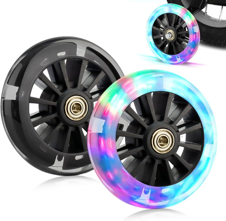 Freestyle-Rollerrad, 2 Stück, beleuchtet, mit LED-Blinklicht, 120 mm, Roller-Reifen mit ABEC-7-Kugel