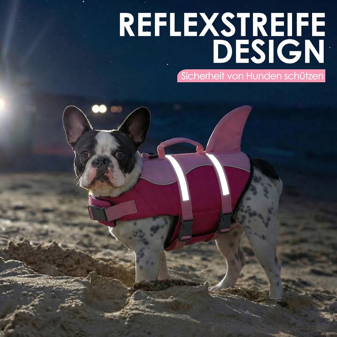 AOFITEE Schwimmweste Hund Klein, Verstellbar Hunde Schwimmweste Hai, Ripstop Hundeschwimmweste Klein