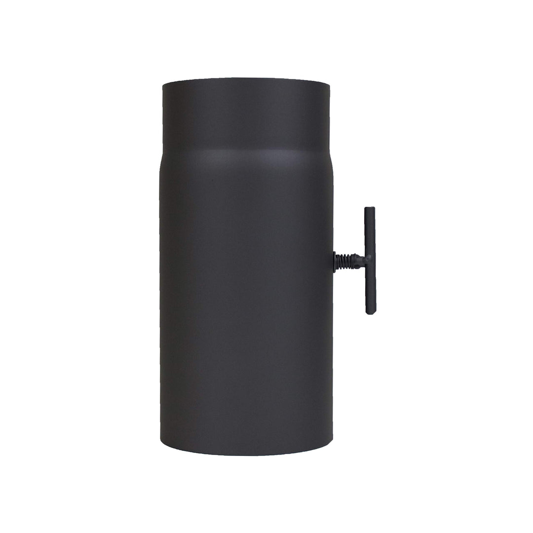LANZZAS Ofenrohr 250 mm Verlängerung mit Drosselklappe - im Durchmesser Ø 120 mm - Farbe: schwarz -